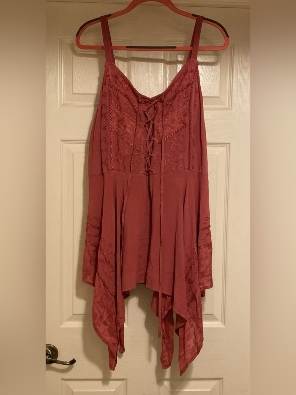 Earthbound Trading Co Embroidered Fairy Tank Bohemian Sz XXL